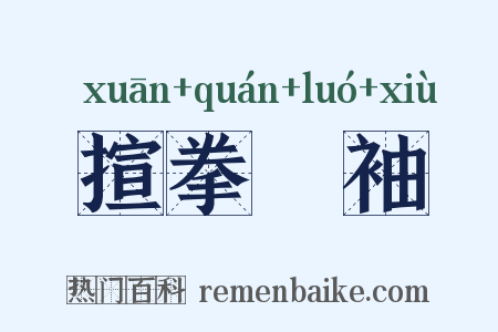揎拳攞袖是什么意思的图片